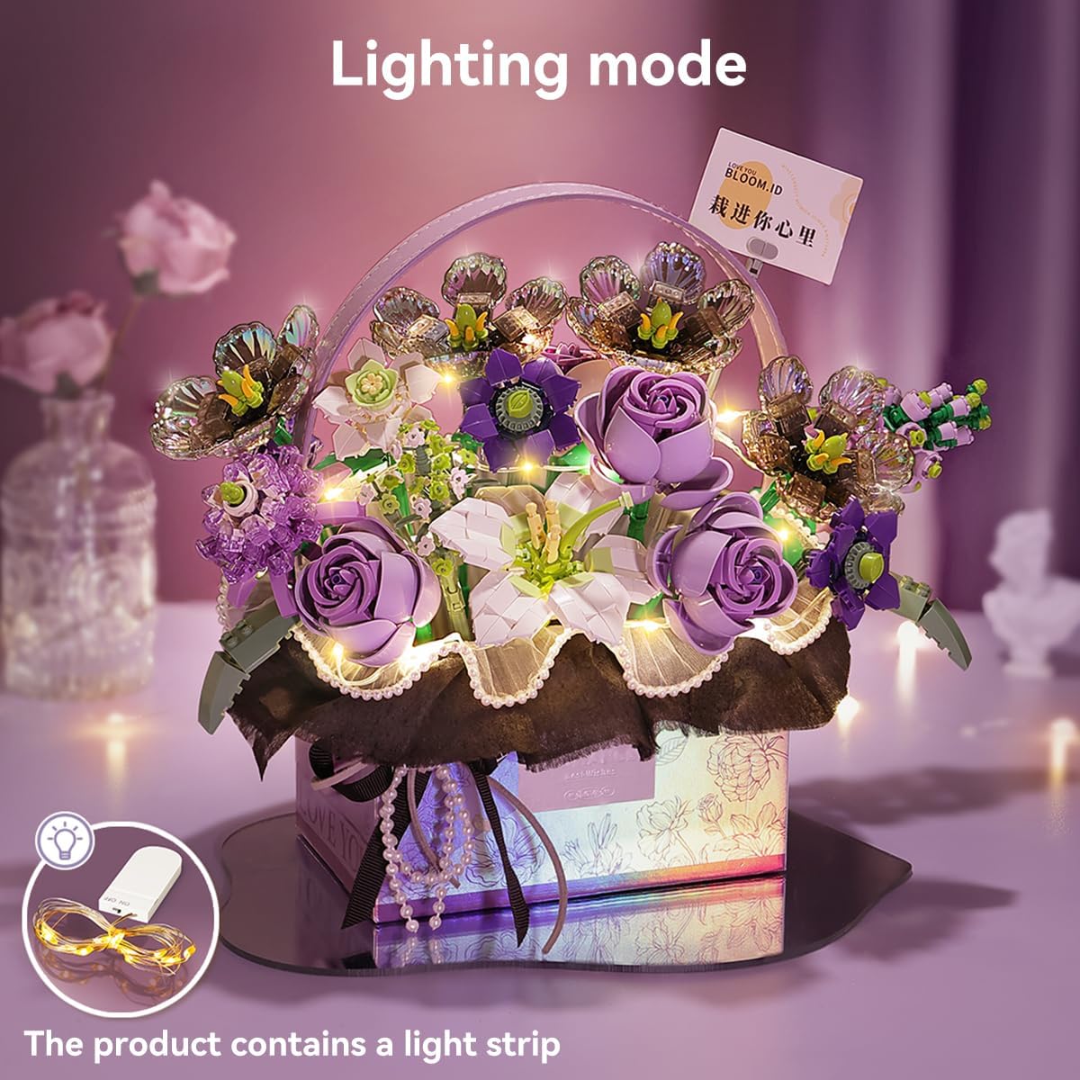 Radiant Rose | LED-Illuminated Bouquet Building Set
