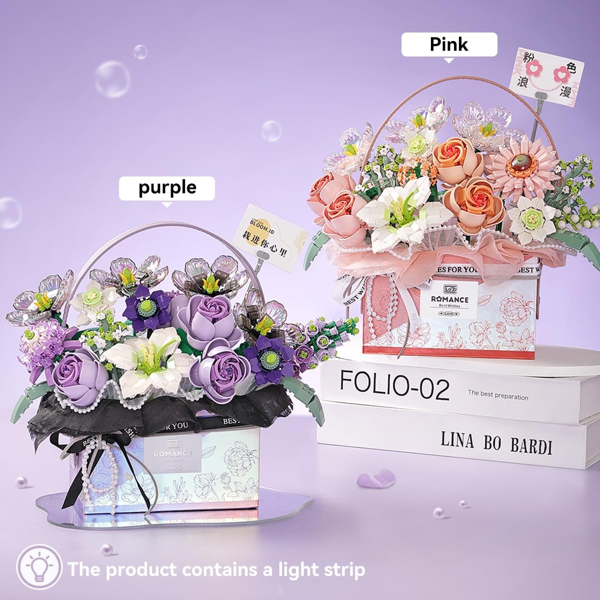 Radiant Rose | LED-Illuminated Bouquet Building Set