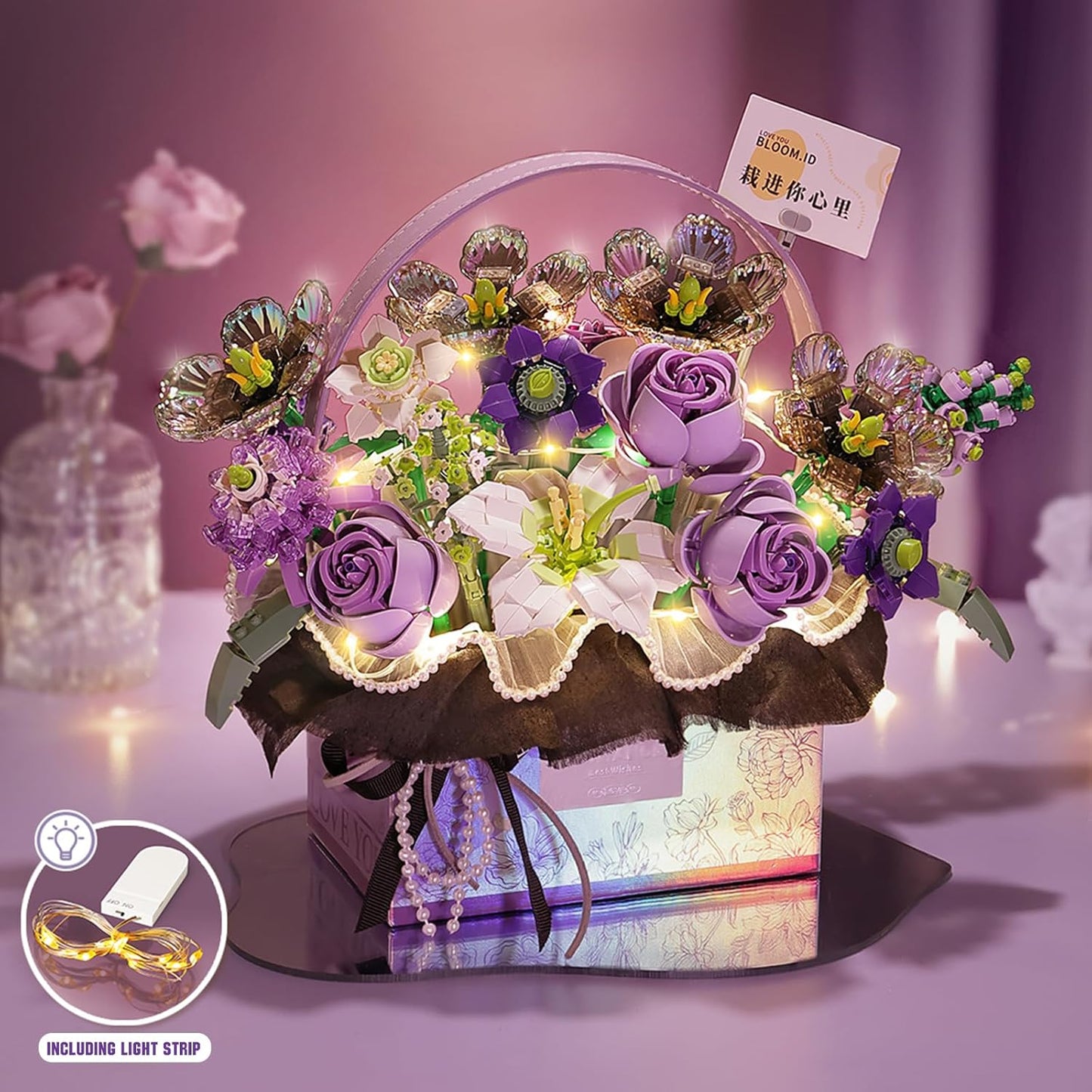 Radiant Rose | LED-Illuminated Bouquet Building Set