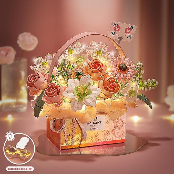 Radiant Rose | LED-Illuminated Bouquet Building Set
