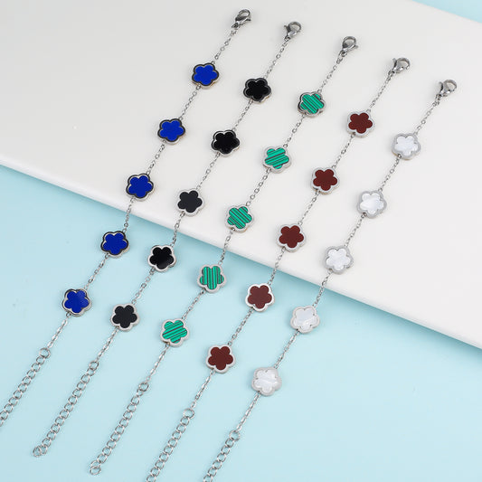 ShineClover | Bracciale con Quadrifoglio a Cinque Foglie