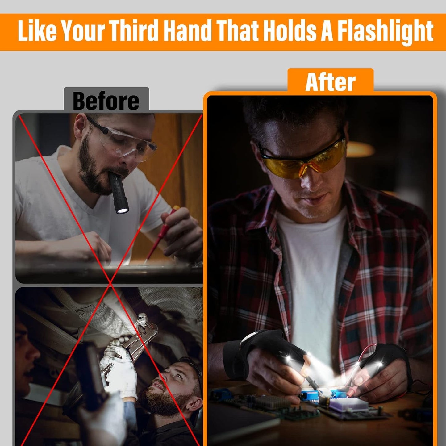 SparkGlove | Guanti luminosi a LED per le dita